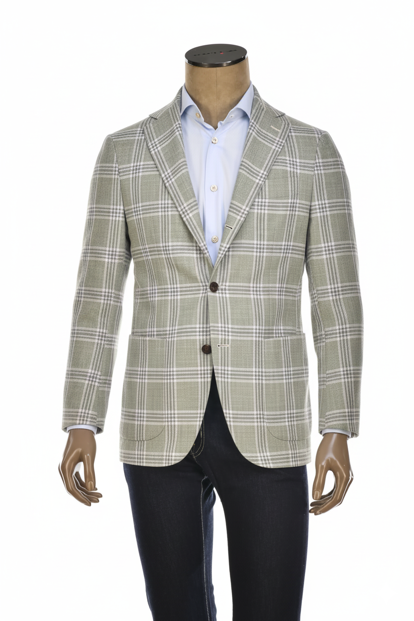 Sartorio Checked Cotton-Wool Sport Jacket