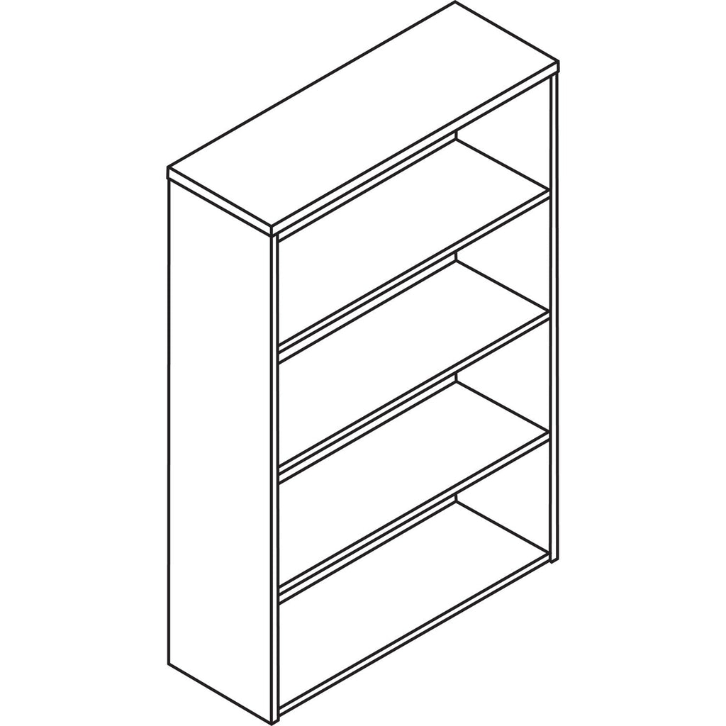 HON 10500 Series Laminate Bookcase, Four-Shelf, 36w x 13.13d x 57.13h, Mahogany