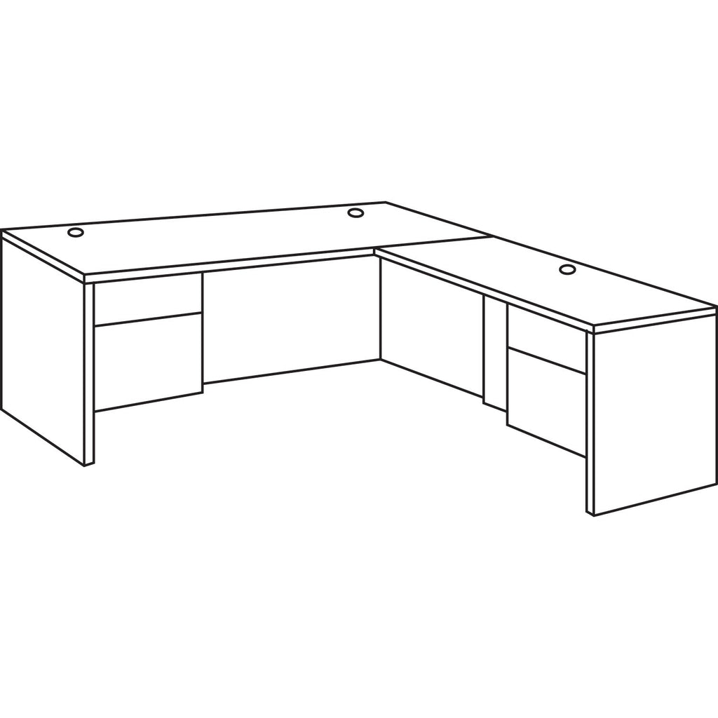 HON 10500 Series "L" Workstation Left Pedestal Desk, 66" x 30" x 29.5", Mahogany