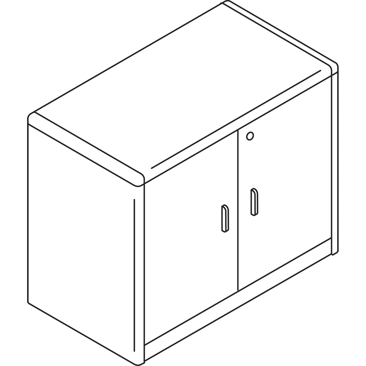 HON 10700 Series Locking Storage Cabinet, 36w x 20d x 29 1/2h, Mahogany