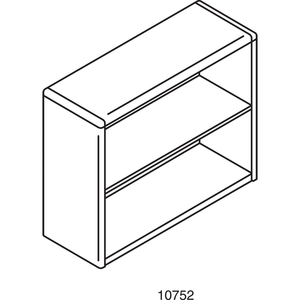 HON 10700 Series Wood Bookcase, Two-Shelf, 36w x 13.13d x 29.63h, Harvest