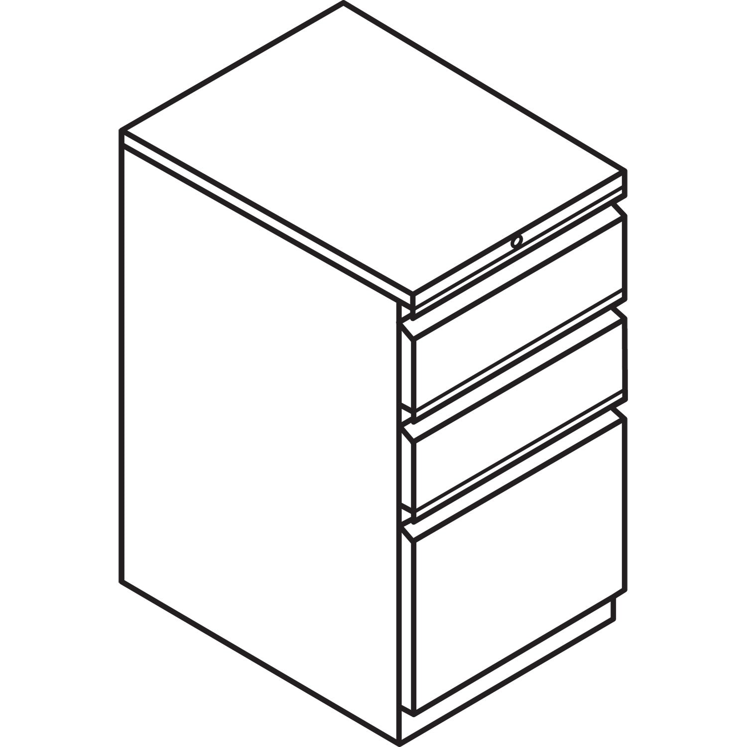 HON Brigade Mobile Pedestal with Pencil Tray Insert, Left/Right, 3-Drawers: Box/Box/File, Letter, Charcoal, 15" x 22.88" x 28"