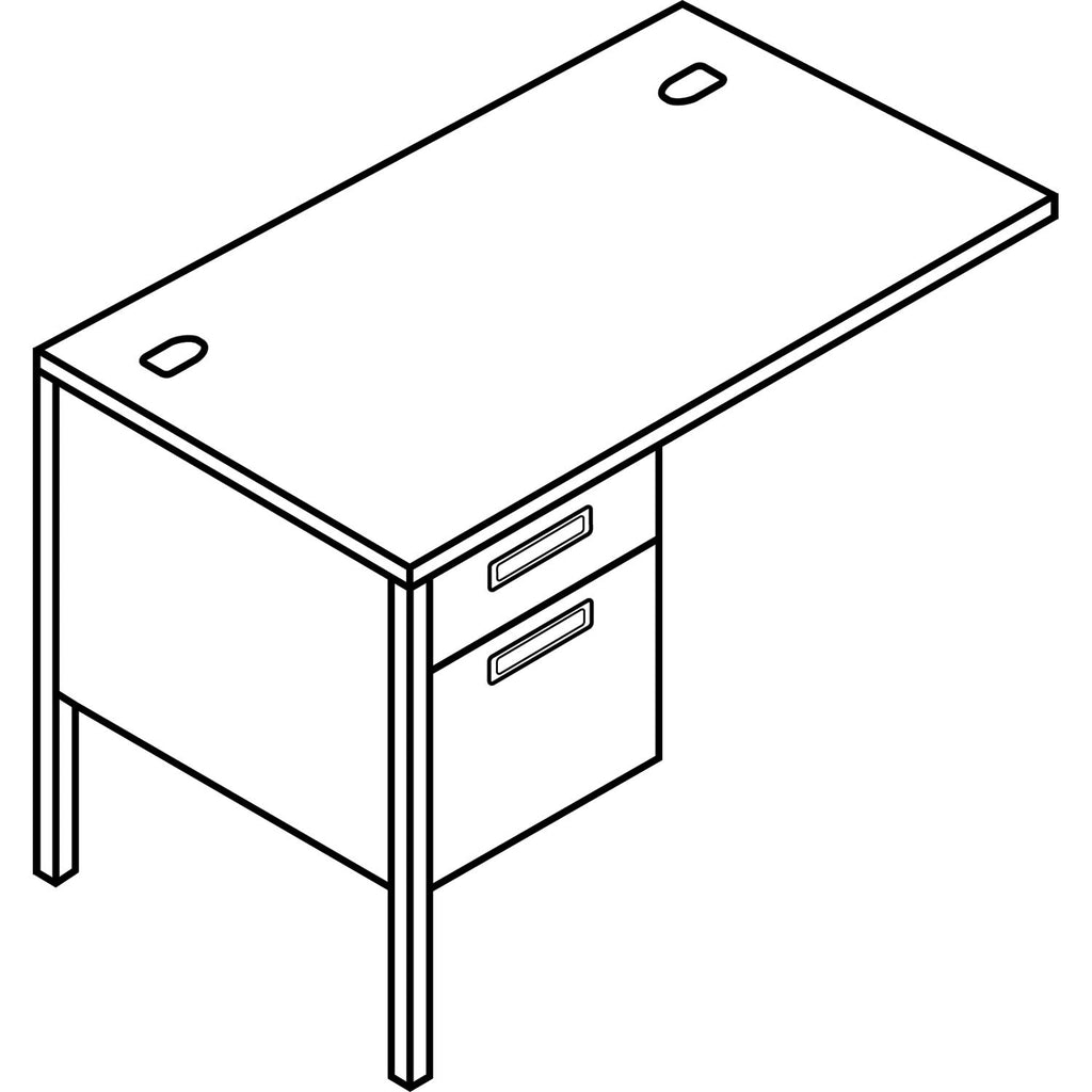HON Metro Classic Series Workstation Return, Left, 42w x 24d x 29.5h, Mahogany/Charcoal