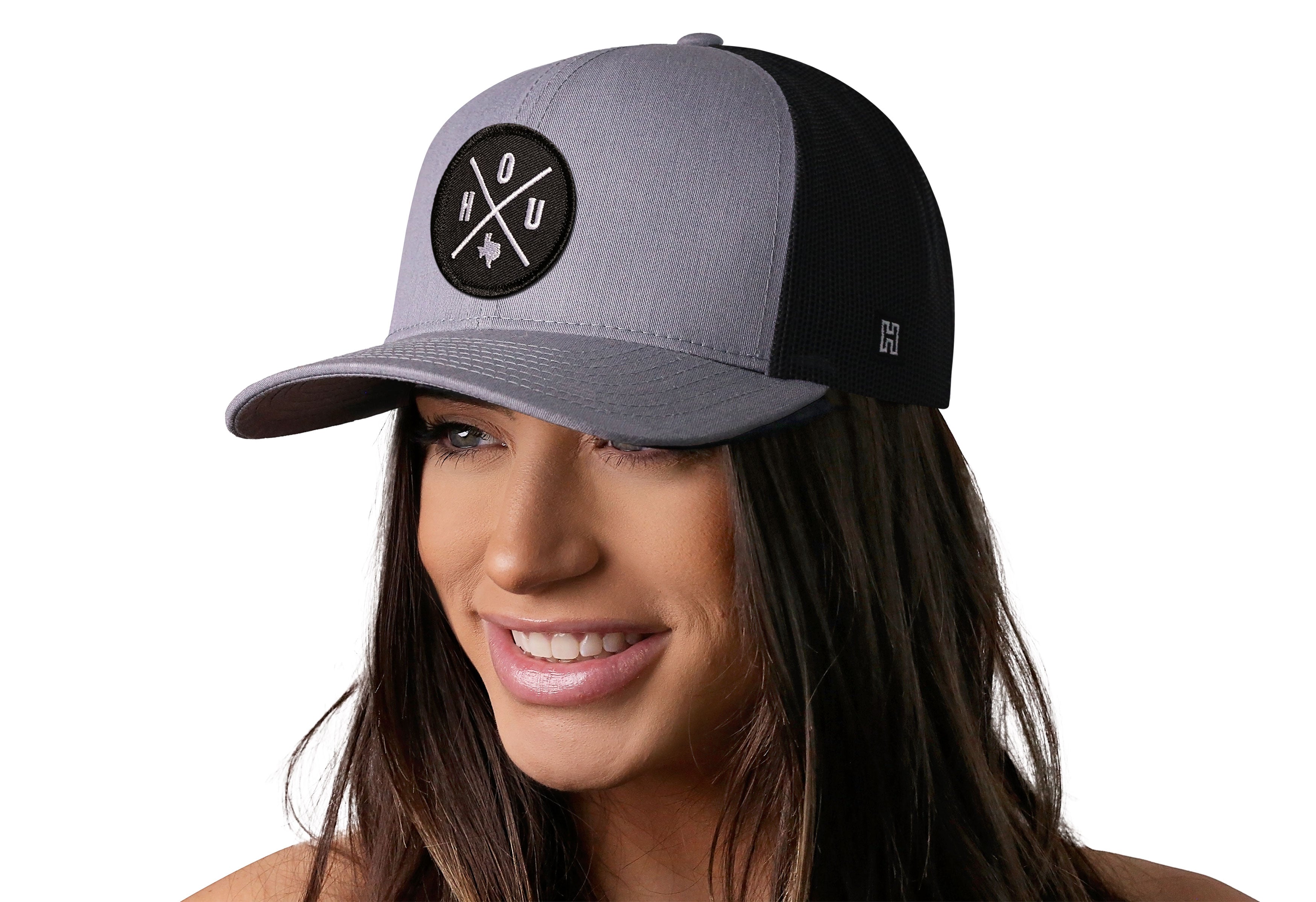 Houston Trucker Hat  |  Gray-Black HOU X Snapback