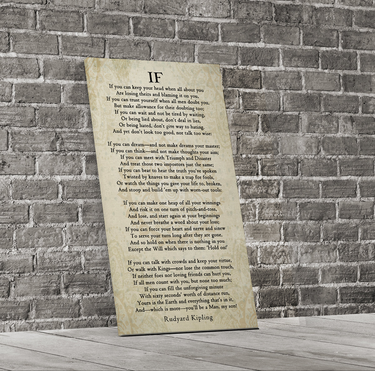 If Poem By Rudyard Kipling Canvas Wall Art, Graduation Gift for Son, IF Print On Canvas, Rudyard Kipling Poetry, You'll Be A Man My Son