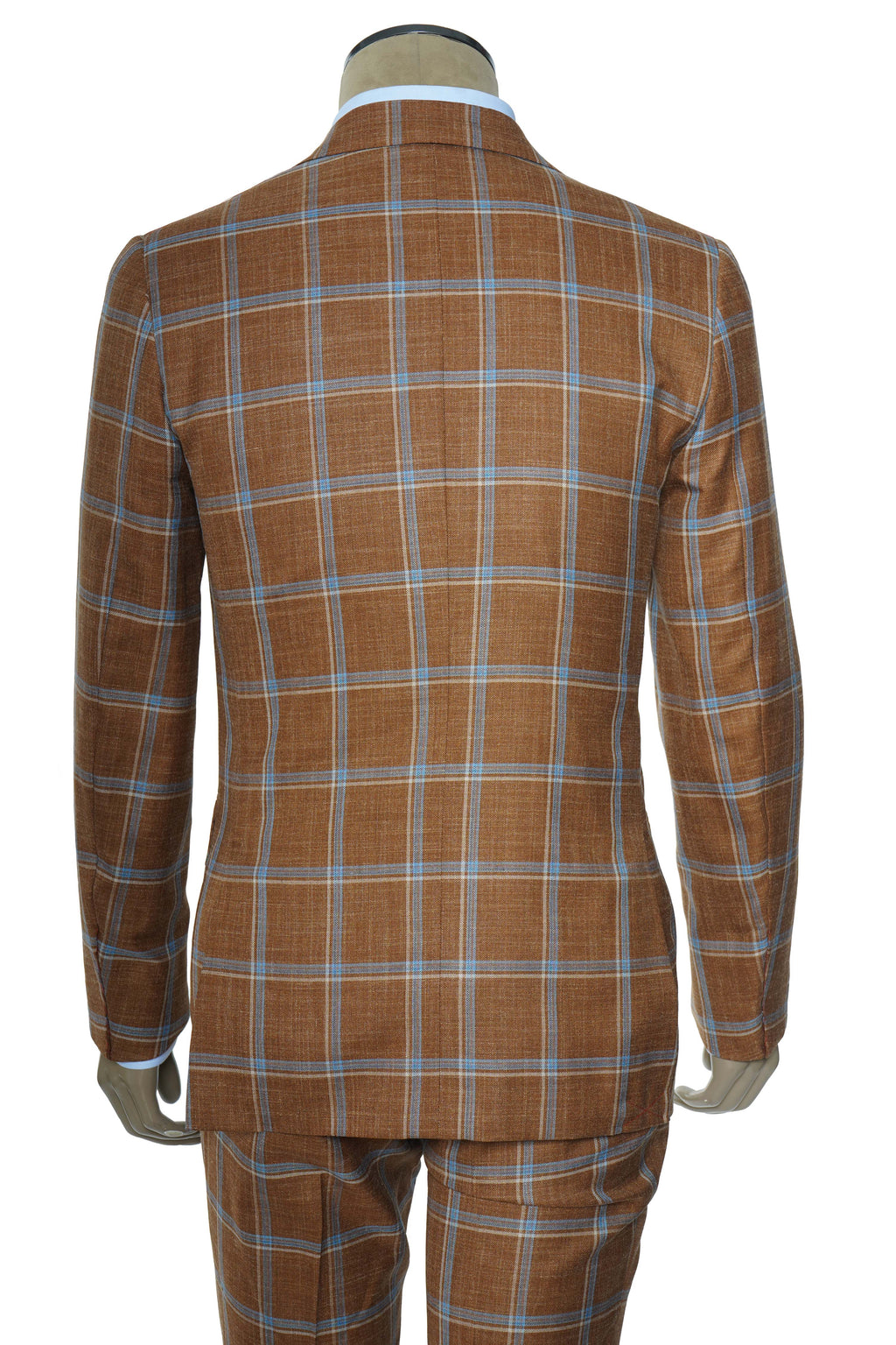 Isaia Double Windowpane Wool-Silk-Linen Suit