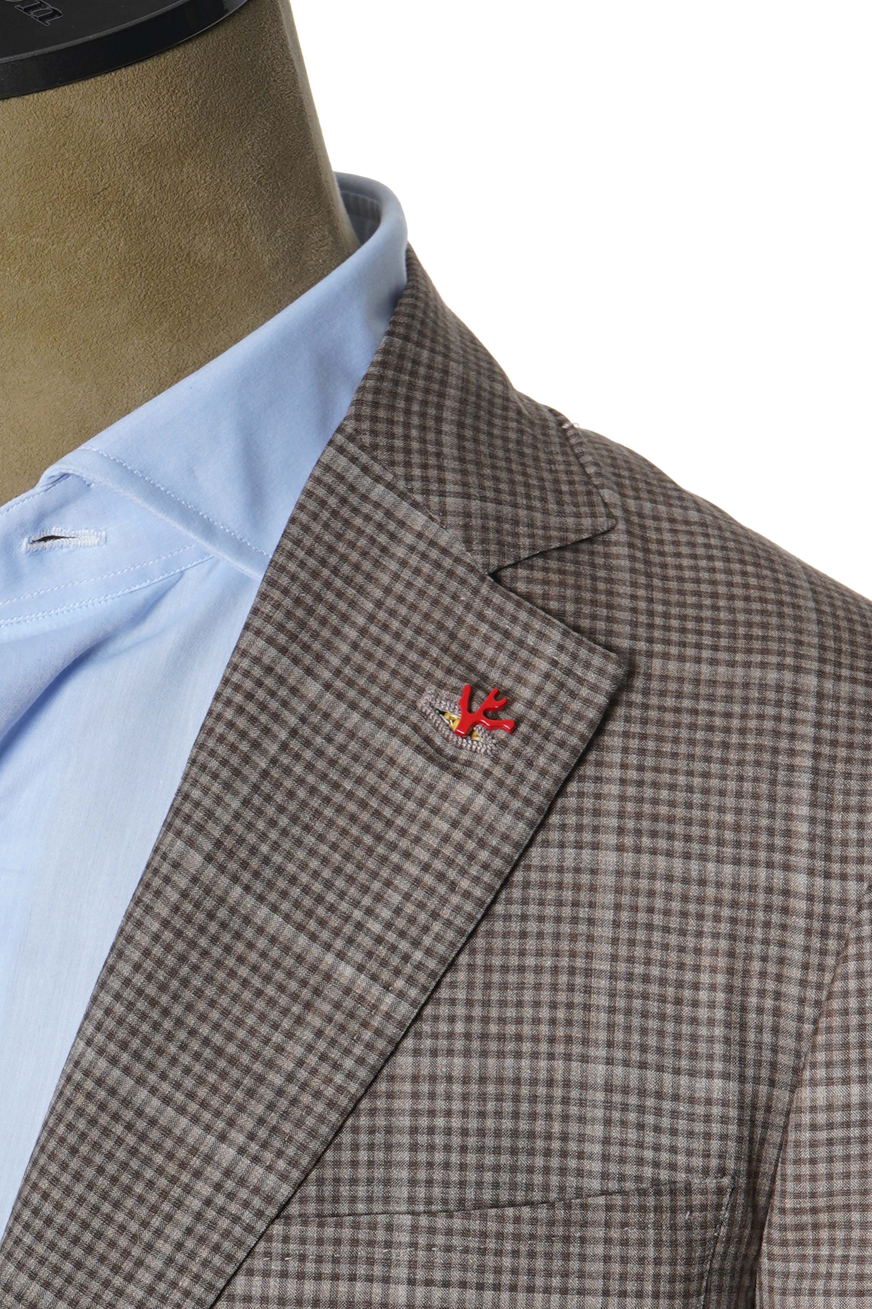 Isaia Windowpane Box Check Wool-Silk Suit
