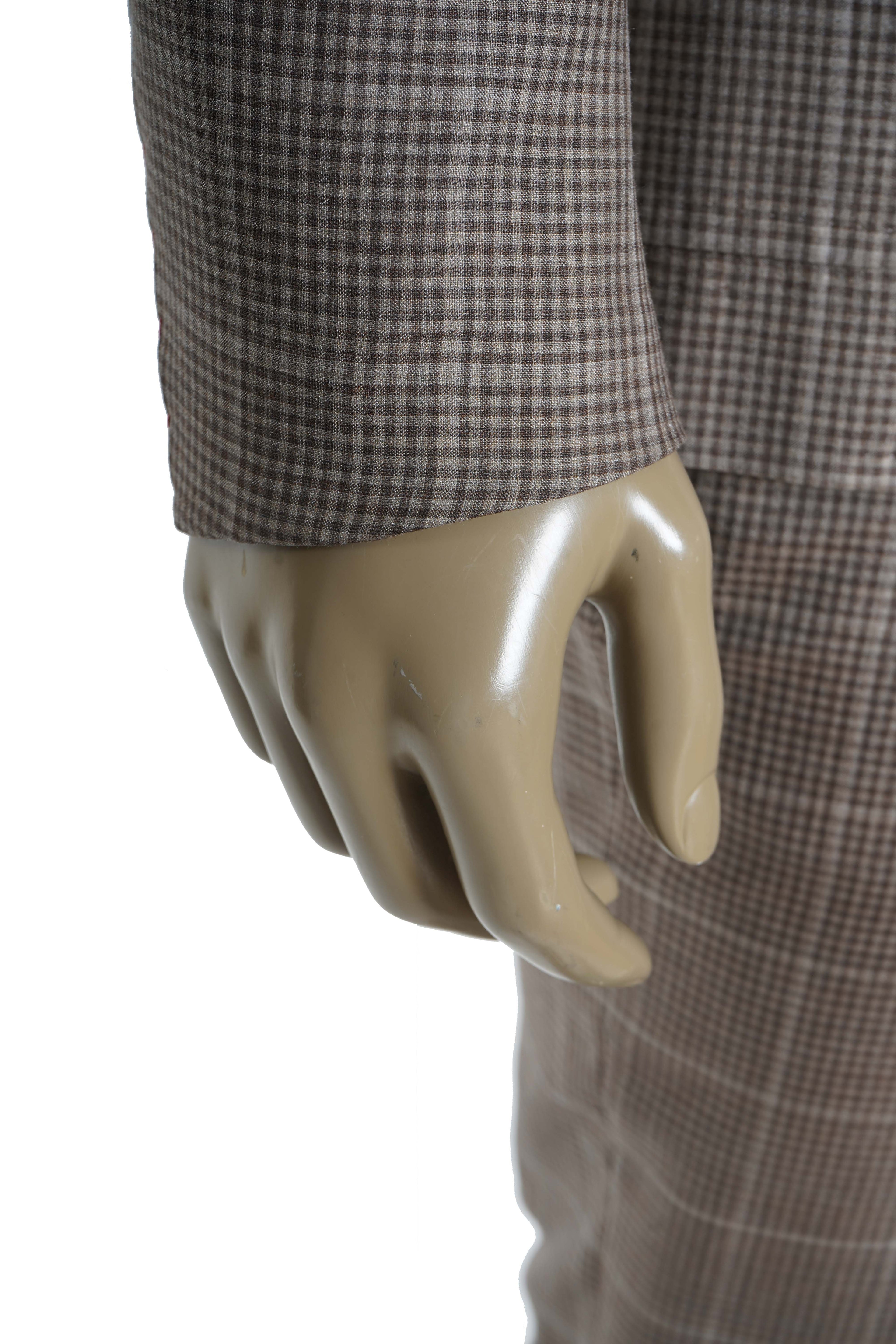 Isaia Windowpane Box Check Wool-Silk Suit