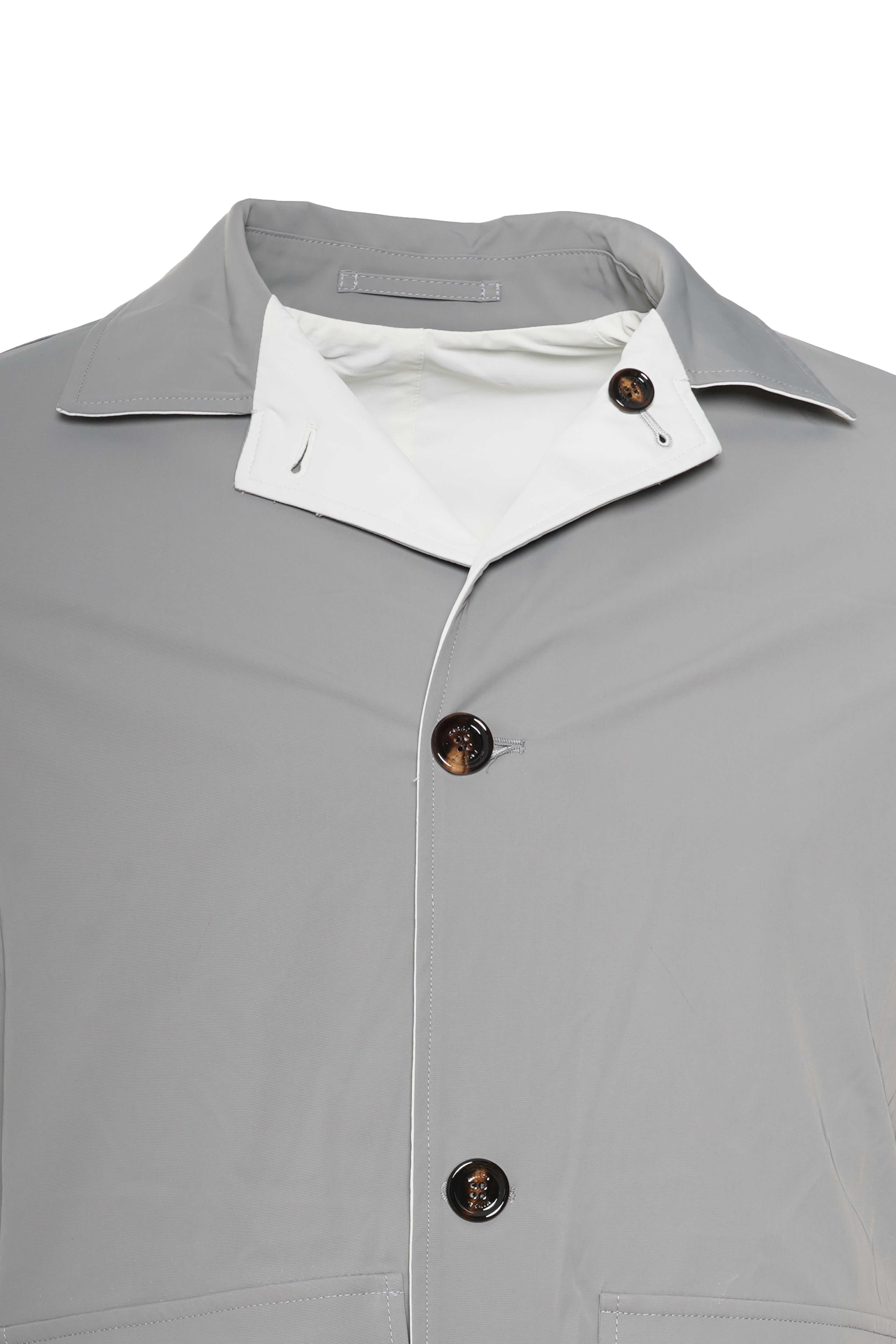Kired Kim Solid Nylon Reversible Button Up Overcoat