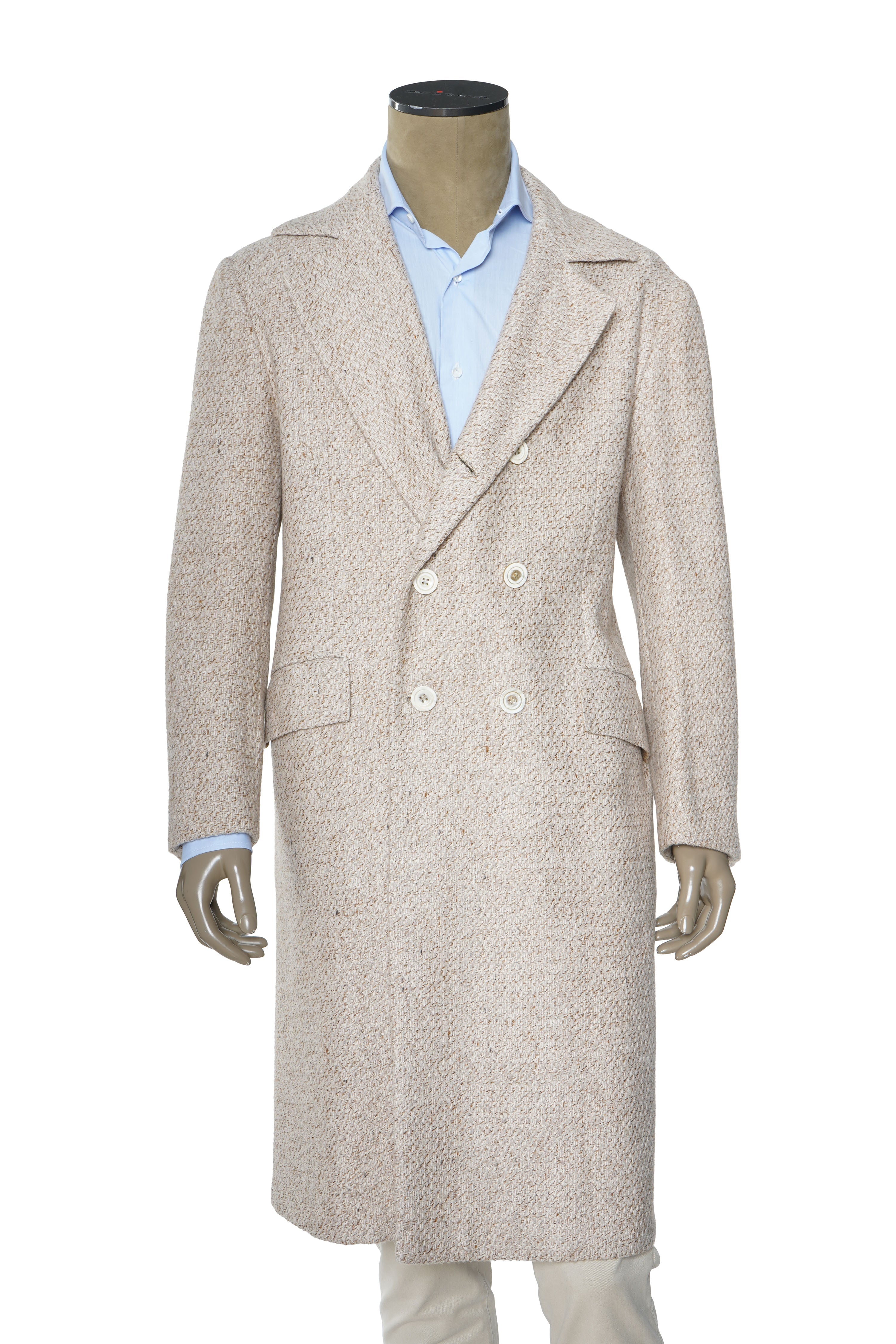 Kiton Woven Cashmere Button Down Overcoat