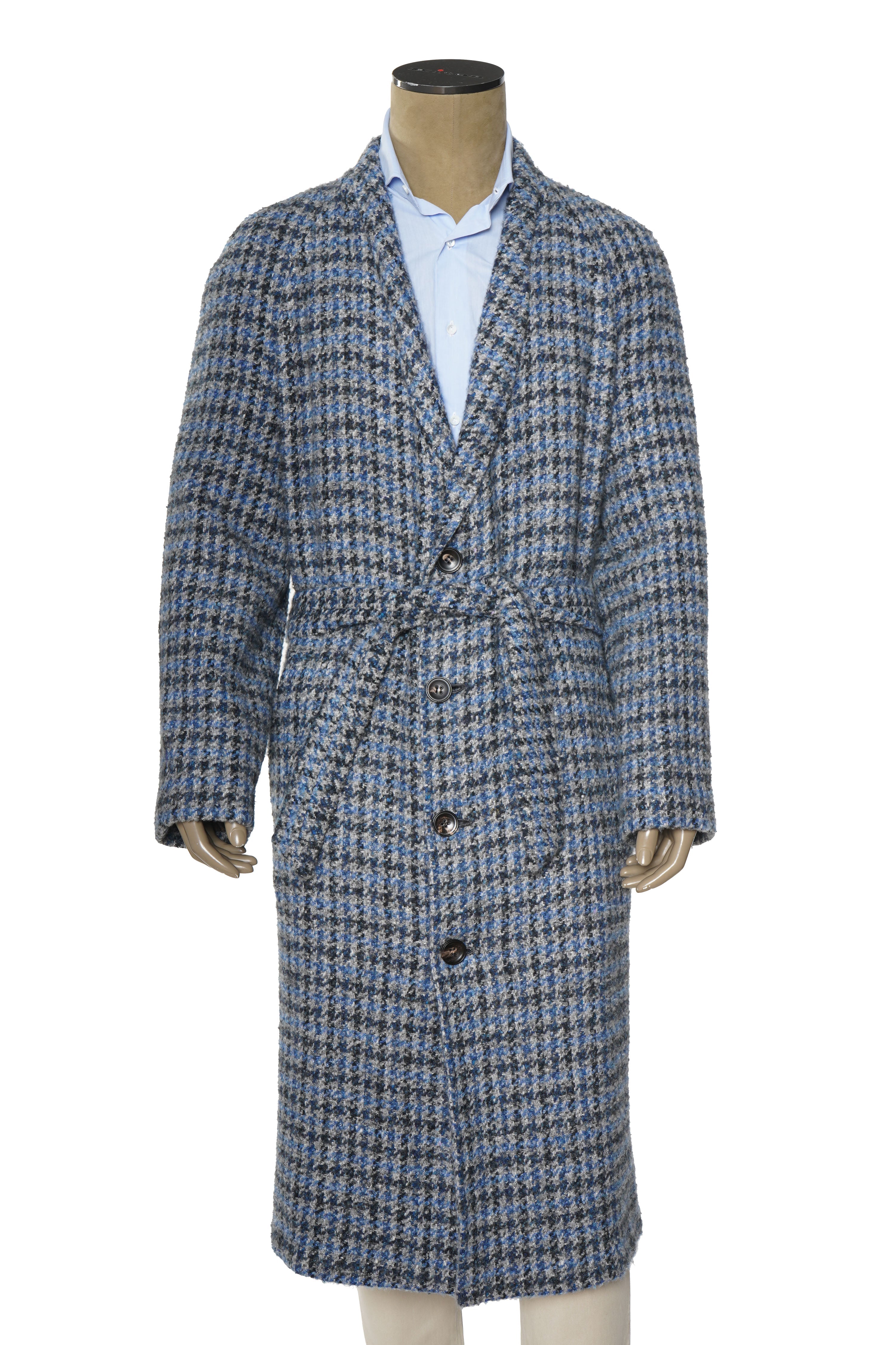 Kiton Woven Virgin Wool Button Down Overcoat