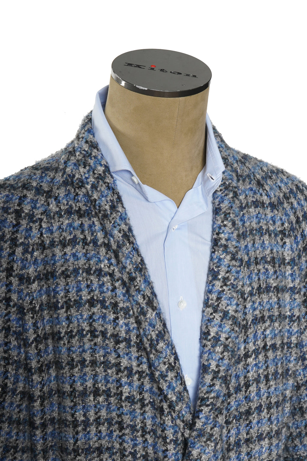 Kiton Woven Virgin Wool Button Down Overcoat