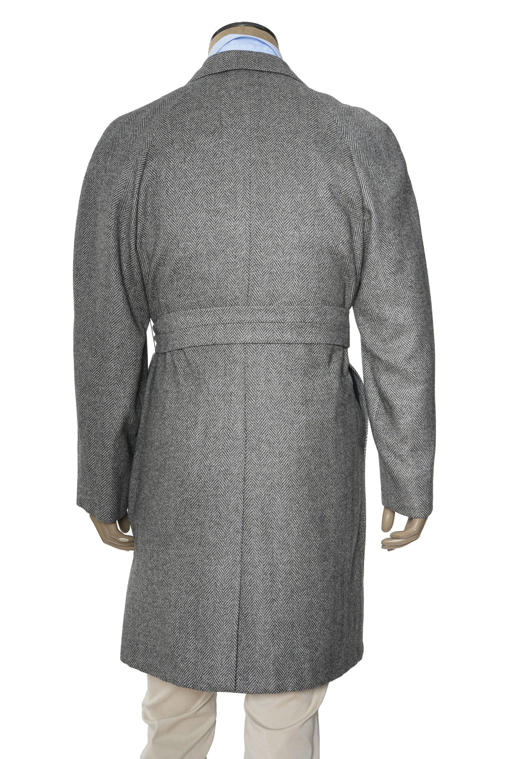 Kiton Herringbone Button Down Overcoat