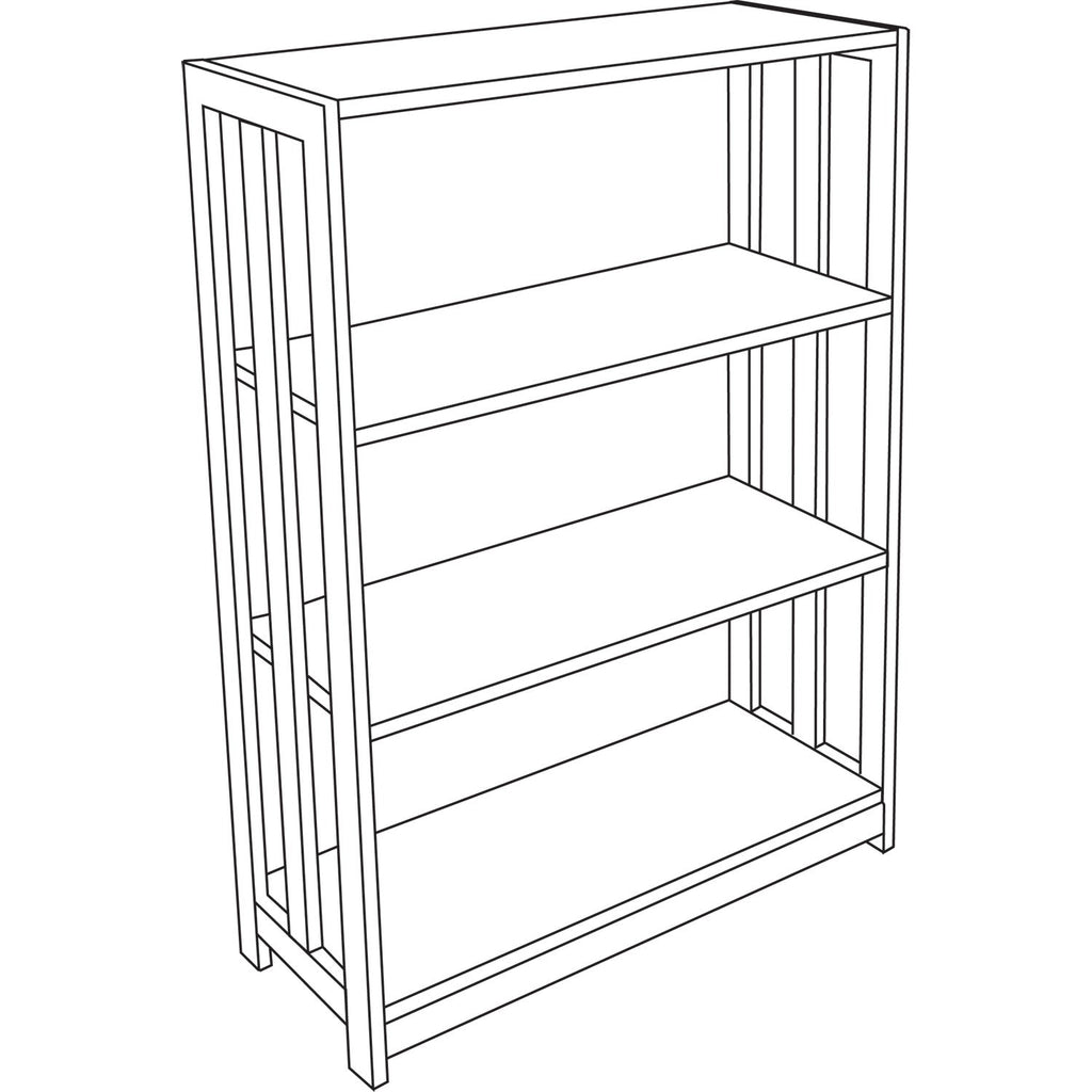 Linea Italia Trento Line Bookcase, Three-Shelf, 31.5w x 11.63d x 43.25h, Mocha