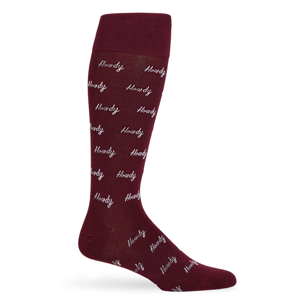 Maroon Howdy Dress Socks