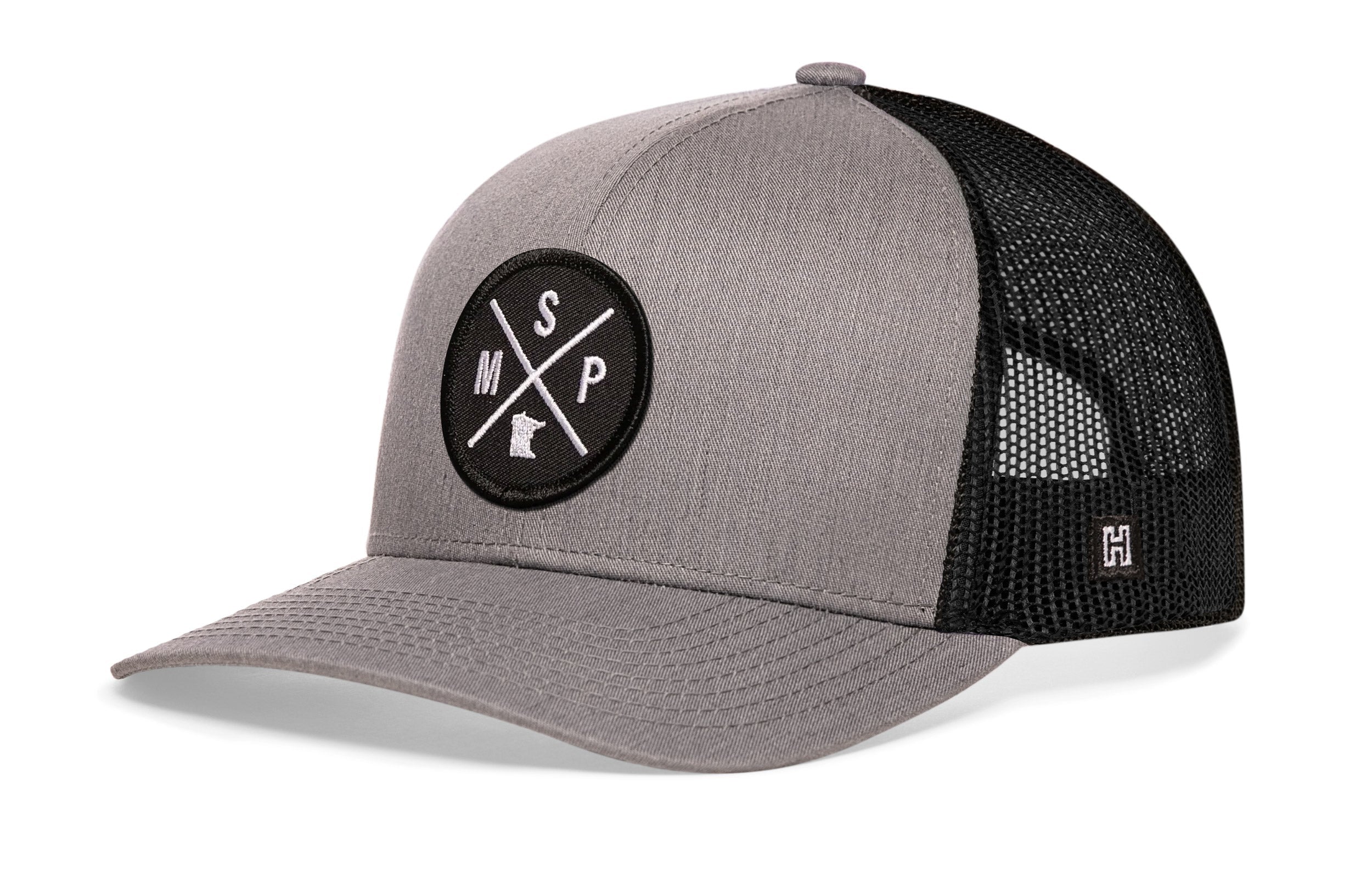 Minneapolis- St. Paul Trucker Hat  |  Gray-Black MSP X Snapback