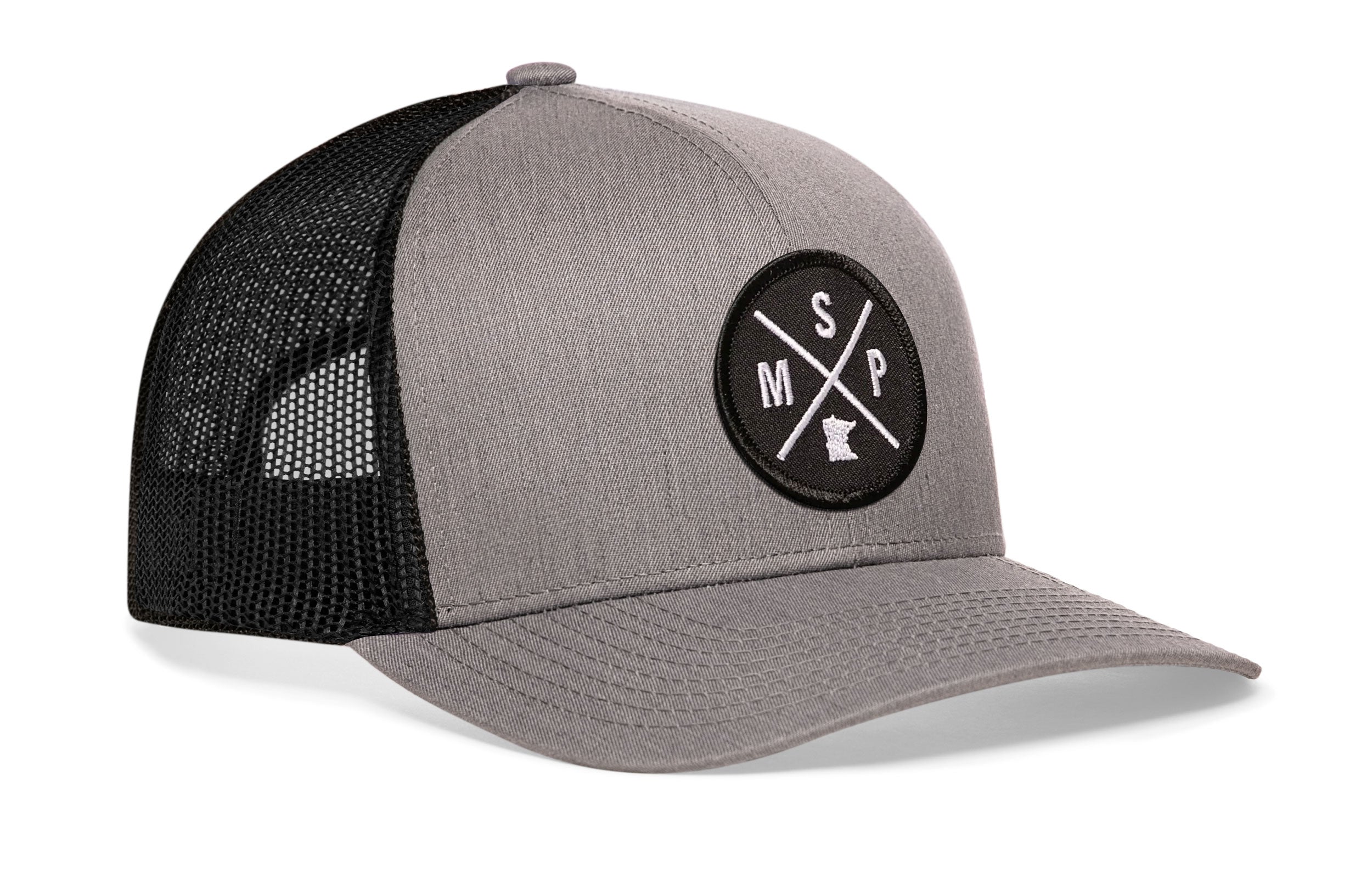 Minneapolis- St. Paul Trucker Hat  |  Gray-Black MSP X Snapback