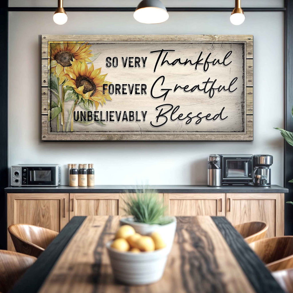 Grateful Thankful Blessed Family Sign II