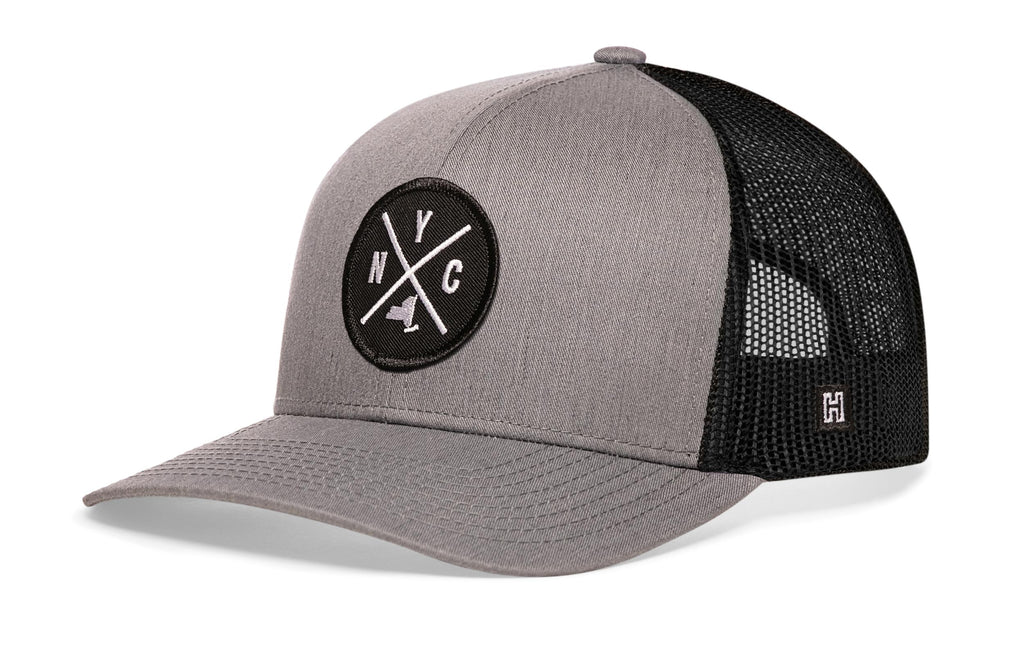 New York City Trucker Hat  |  Gray-Black NYC X Snapback