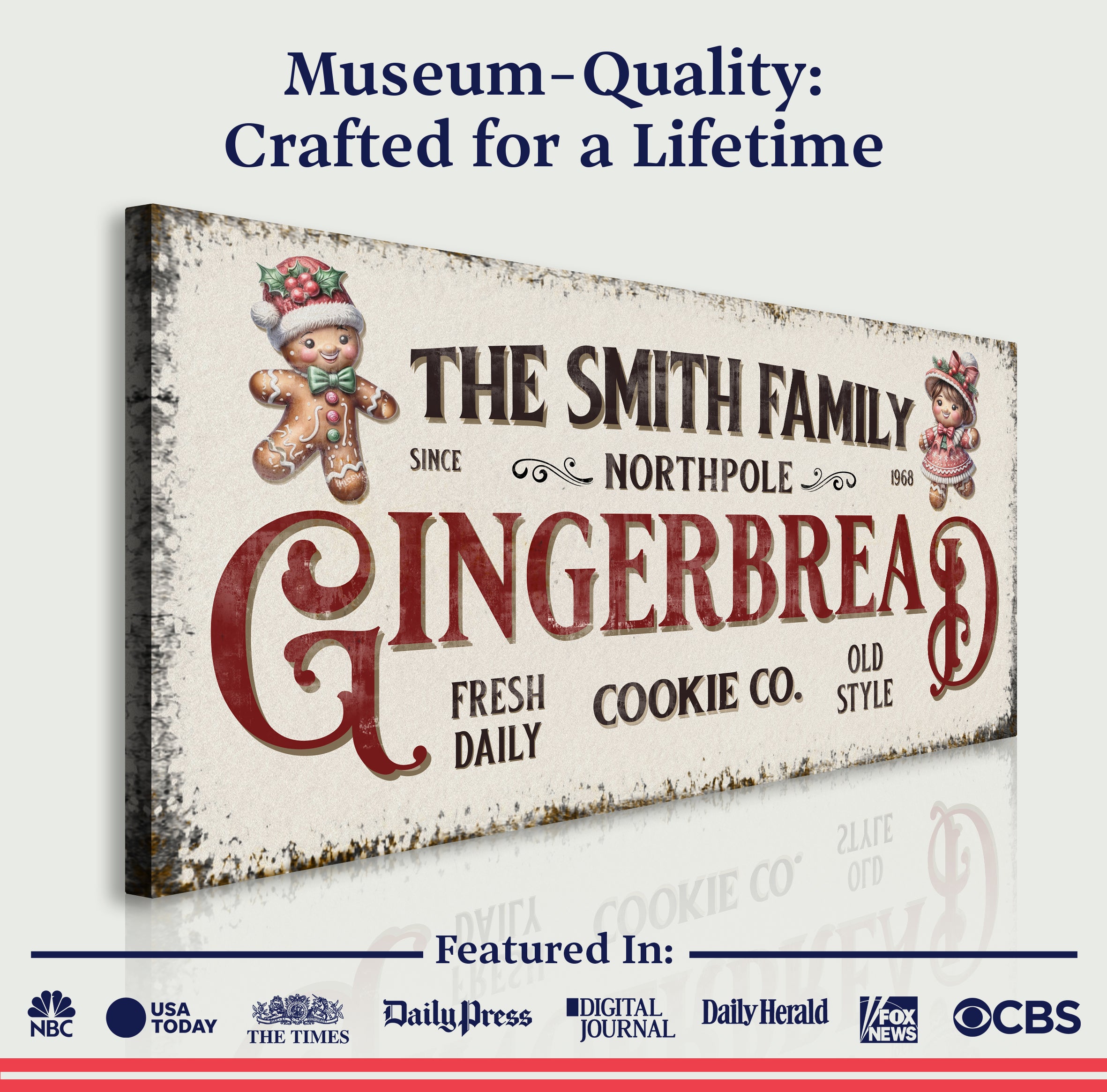 Family Gingerbread Bakery Christmas Sign