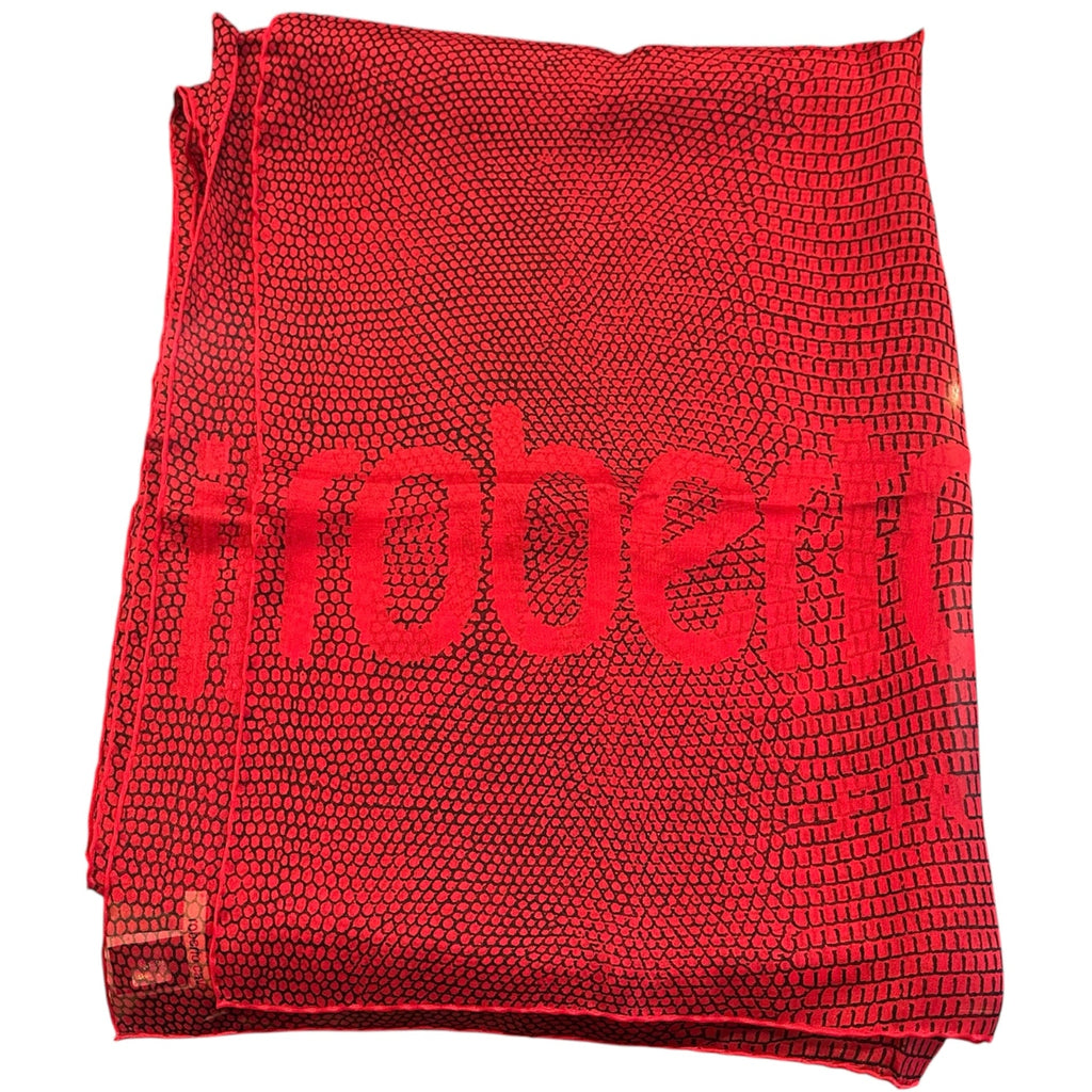 Roberto Cavalli Python Print Silk Scarf