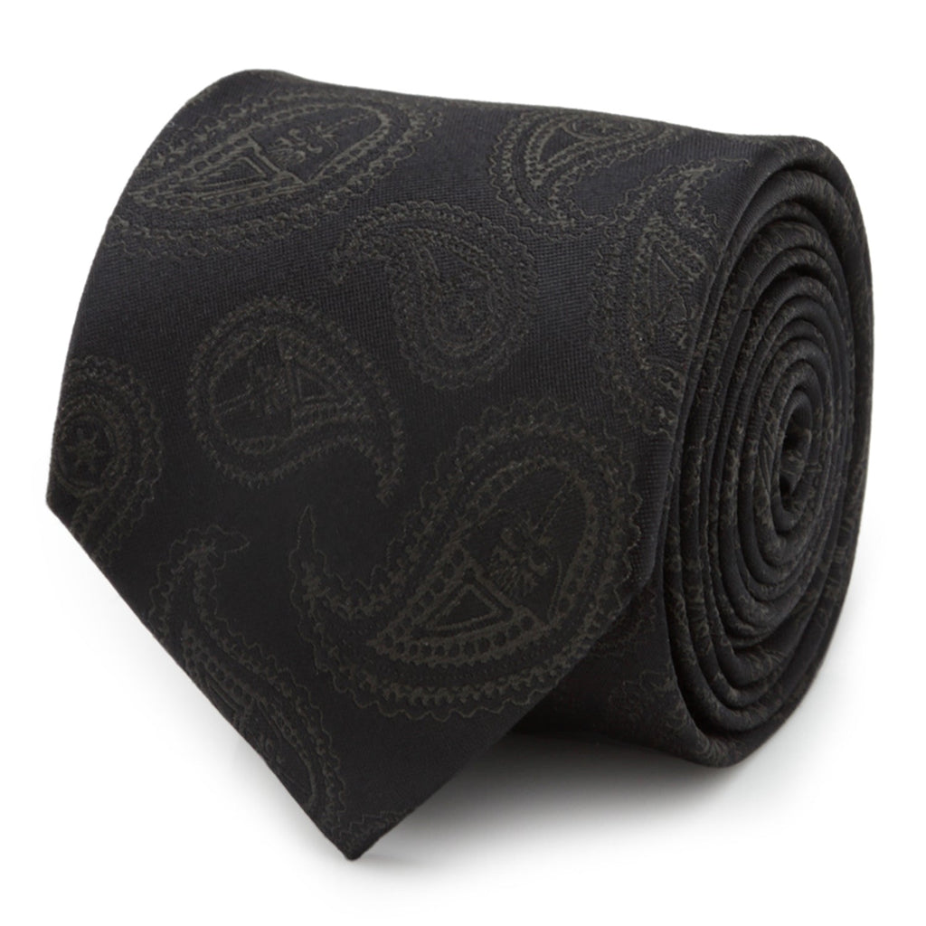 Star Wars Darth Vader LIGHTSABER Tie Clip and Black Paisley Tie – Choose the Dark Side Gift Set