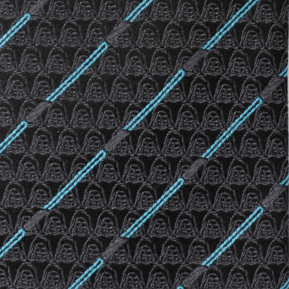 Star Wars Obi-Wan Kenobi Blue LIGHTSABER Pattern Black Tie, Tie Clip, and Gray Jedi Crest Dress Socks Gift Set