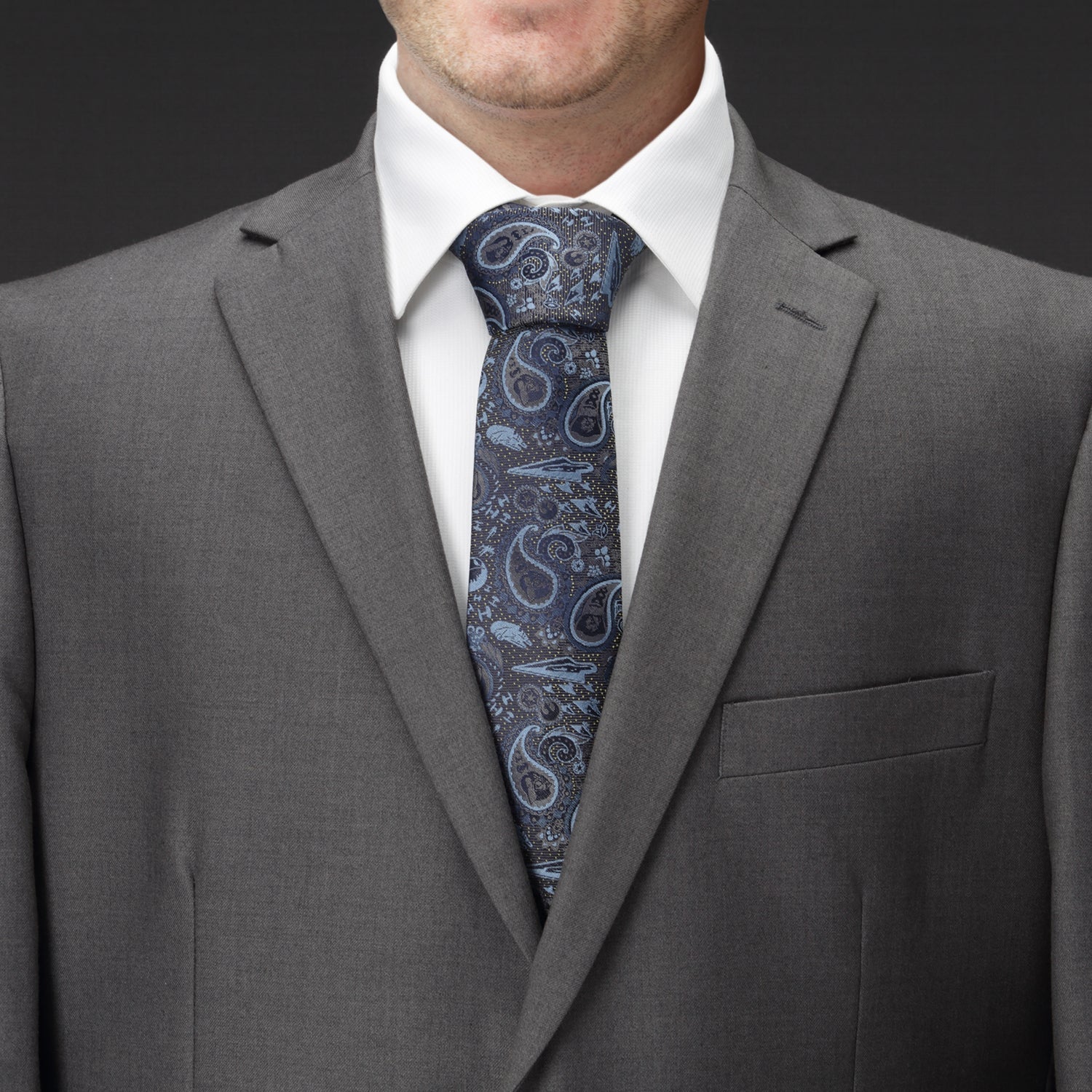 Star Wars Darth Vader Blue and Gray Paisley Tie and Bracelet Gift Set