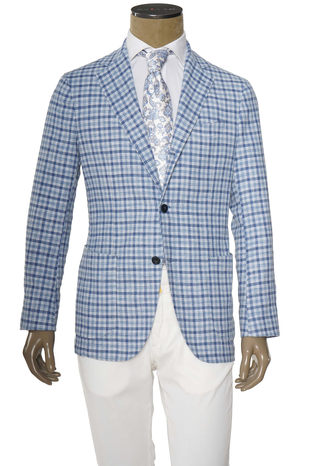 Sartorio Gingham Wool-Silk Sport Jacket