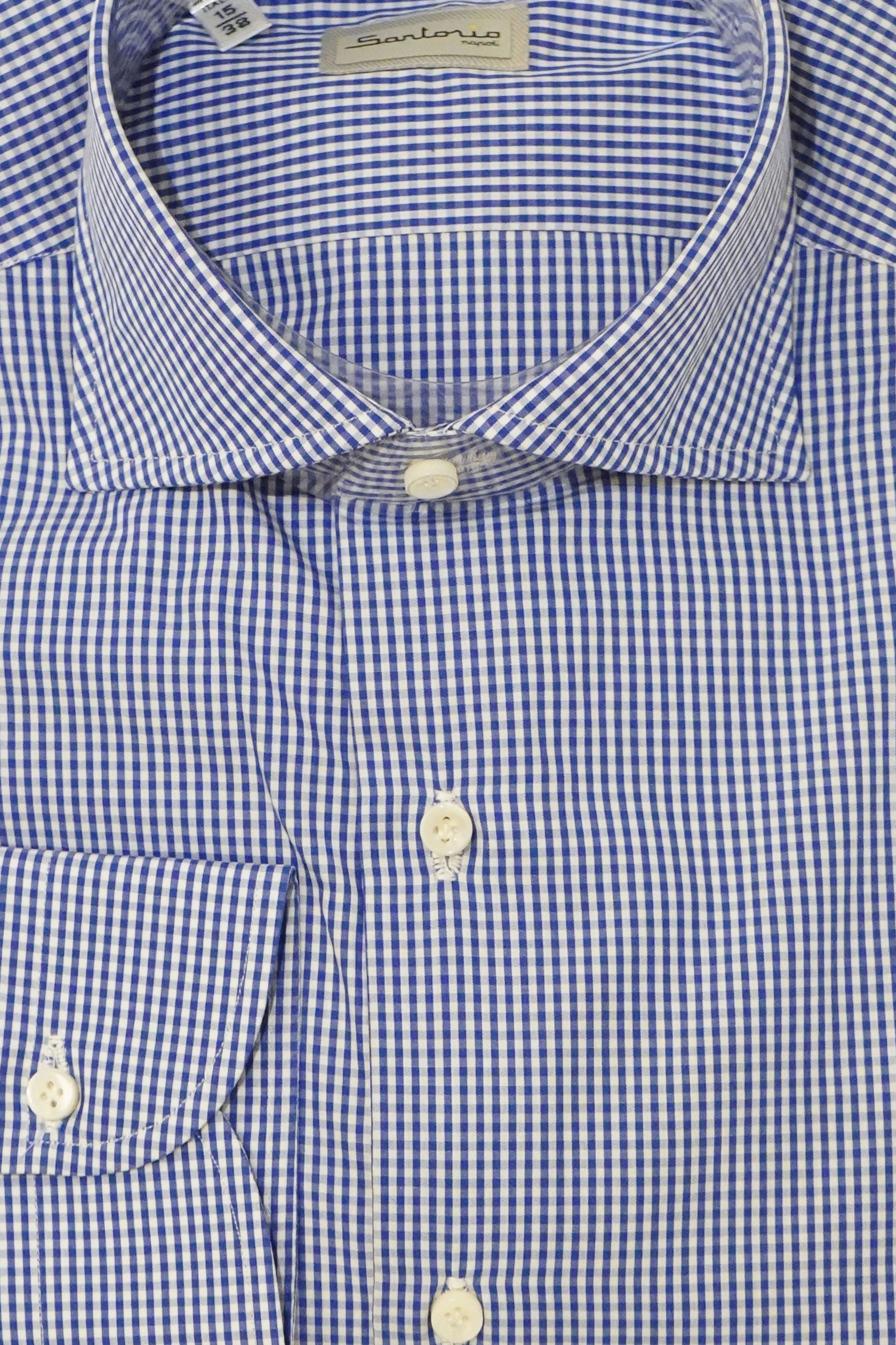 Sartorio Micro Gingham Cotton Dress Shirt