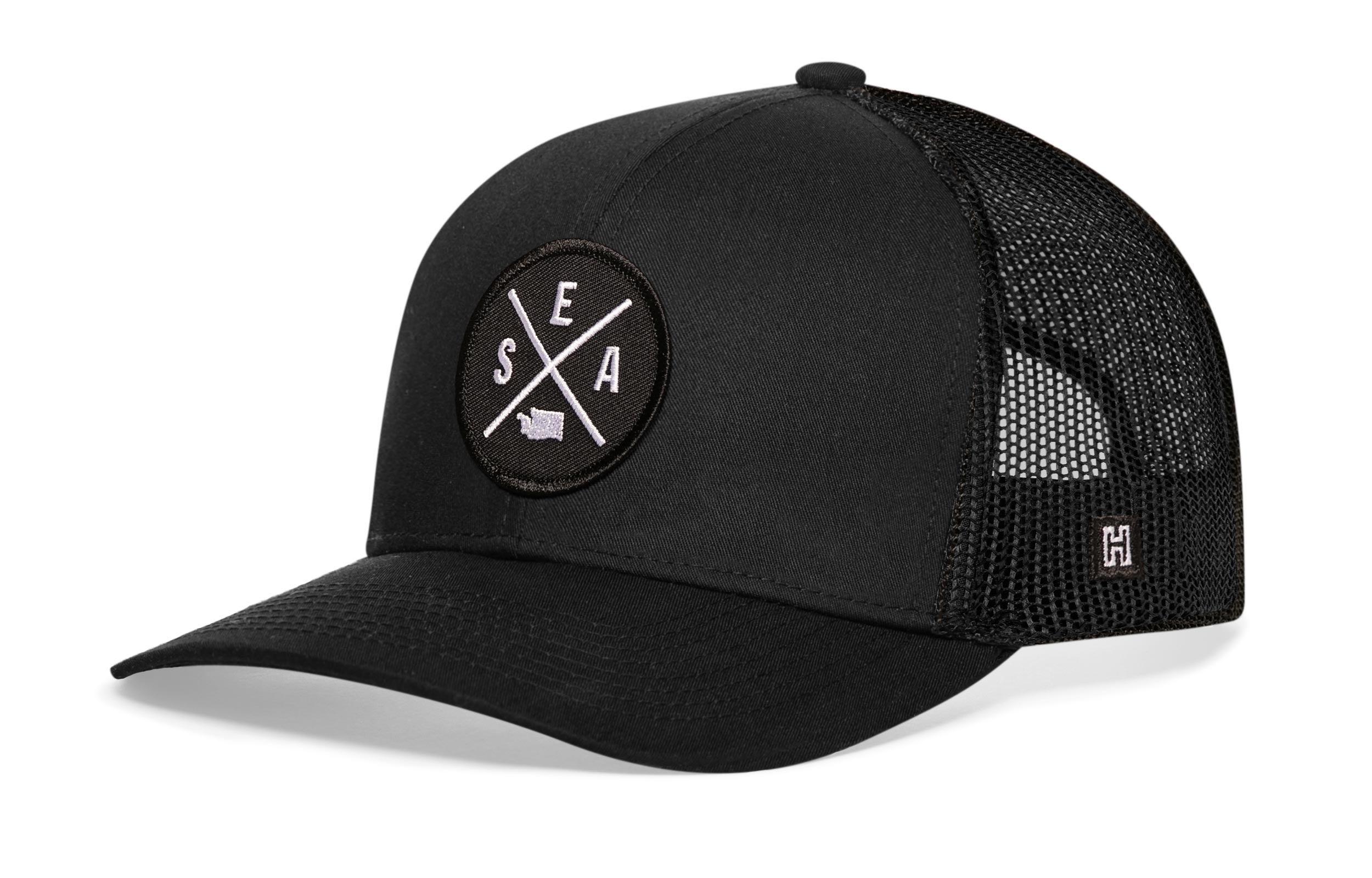 Seattle Trucker Hat  |  Black SEA X Snapback