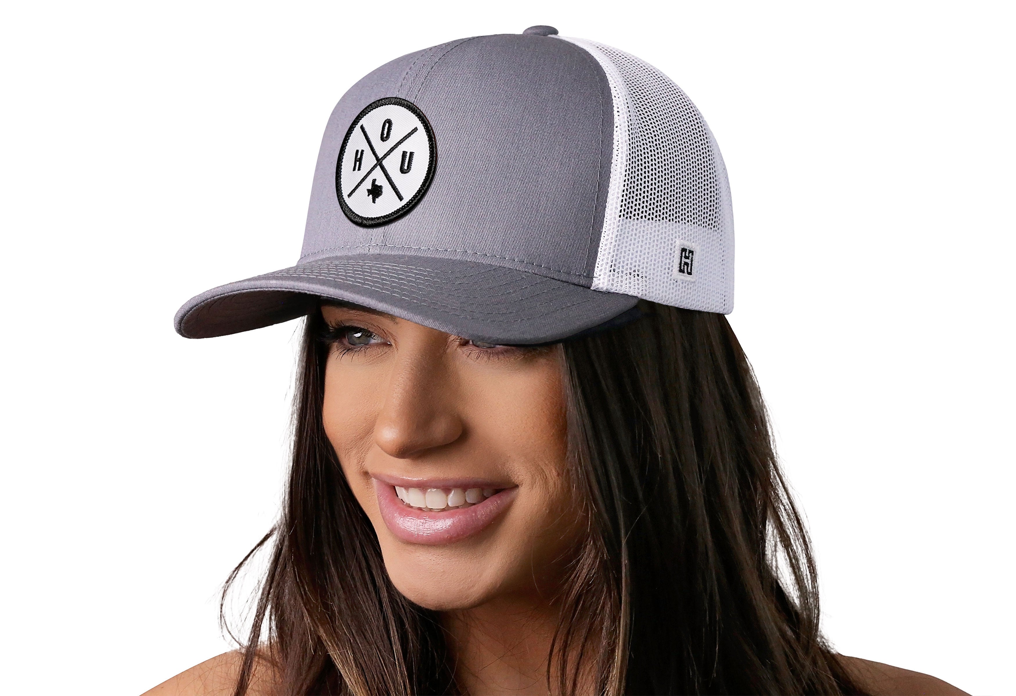Houston Trucker Hat  |  Gray-White HOU X Snapback