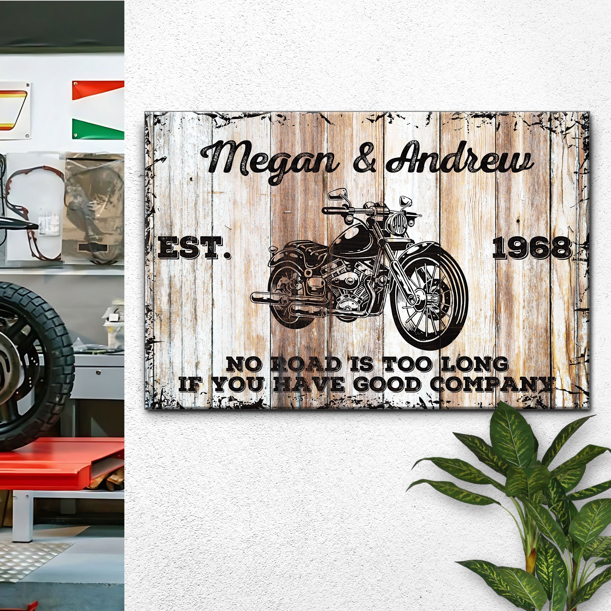 Motorcycle Wood Sign
