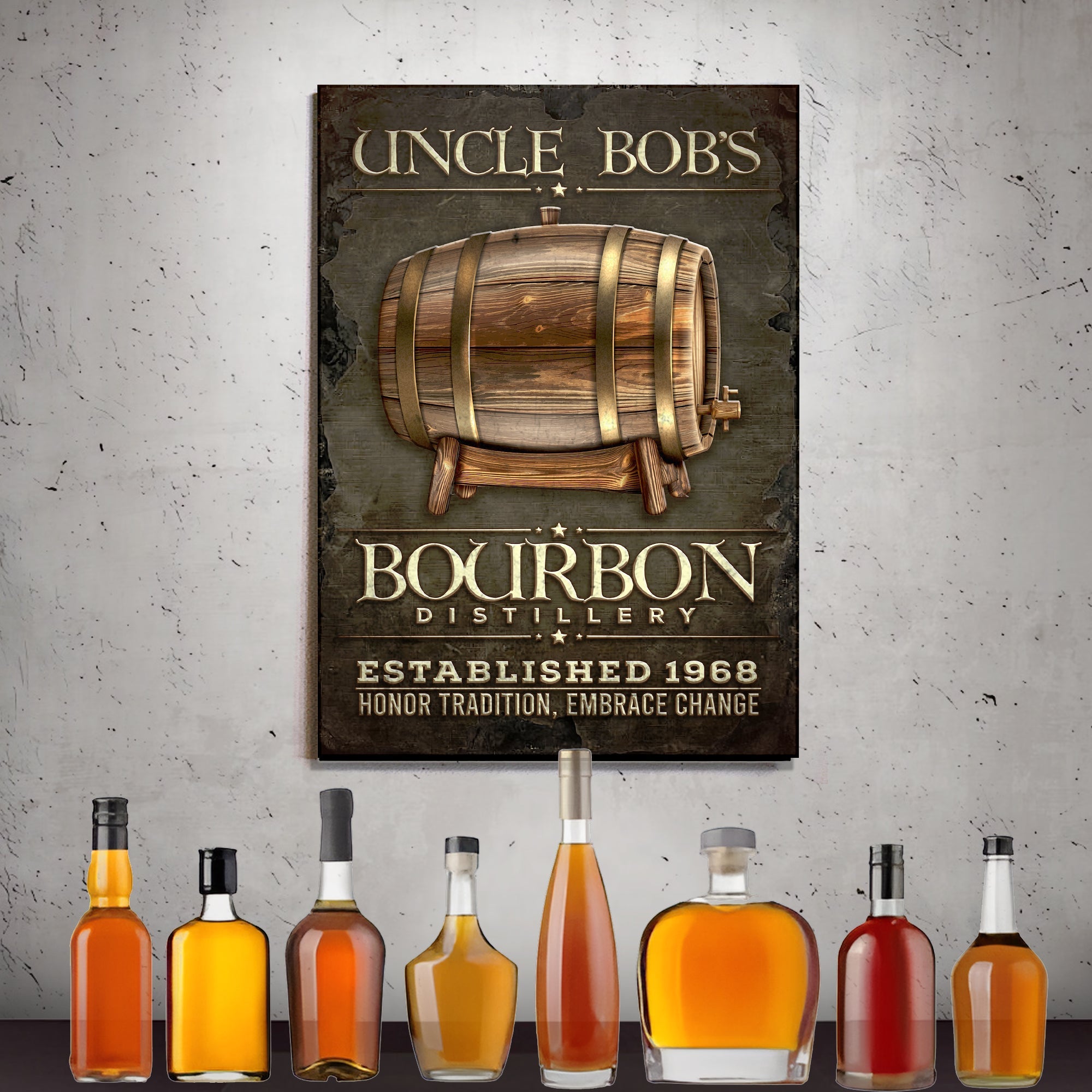 Bourbon Distillery Sign