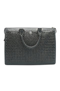Tardini Woven Full-Grain Calfskin-Alligator Leather Business Tote Bag