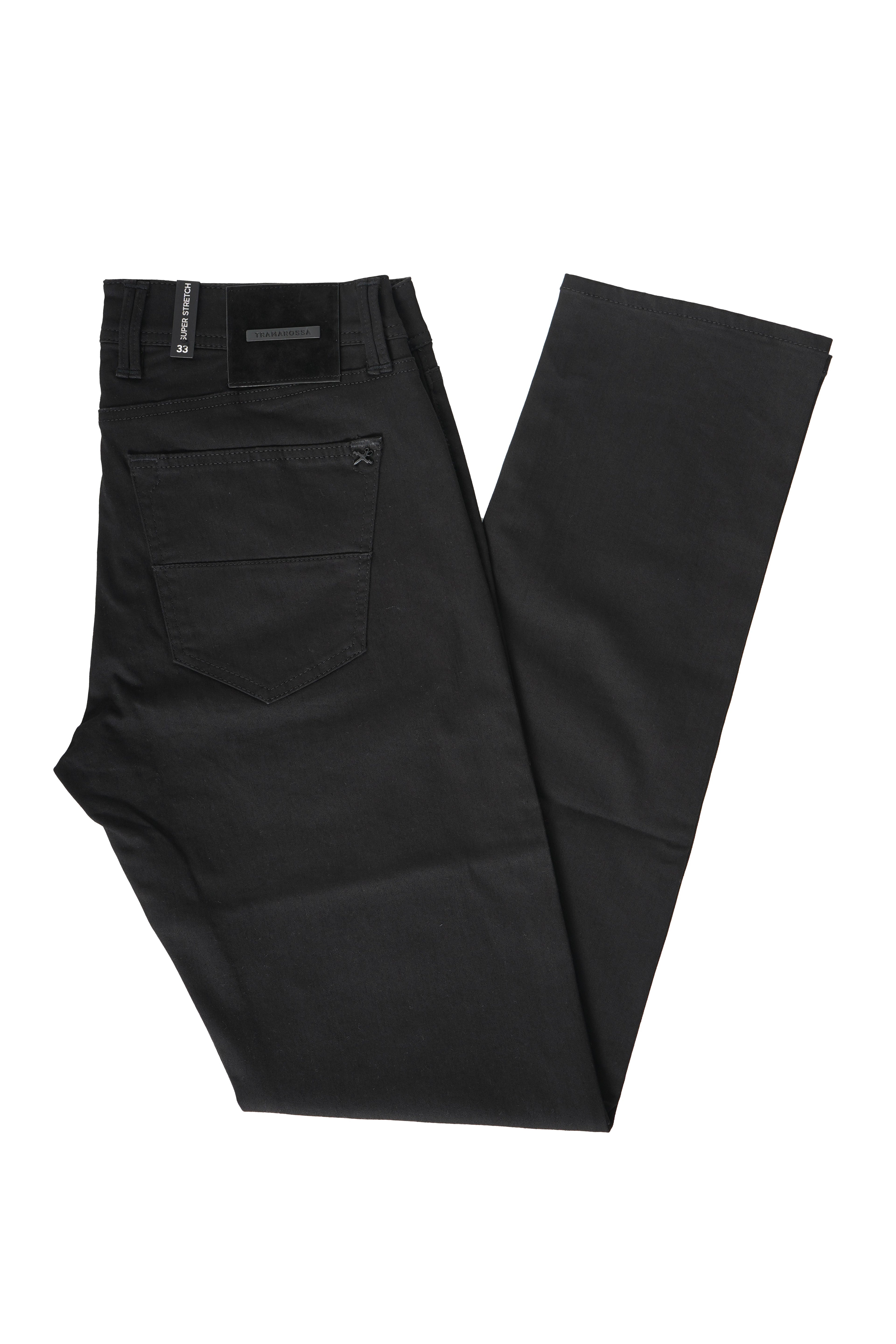 Tramarossa Solid Black Denim Pants