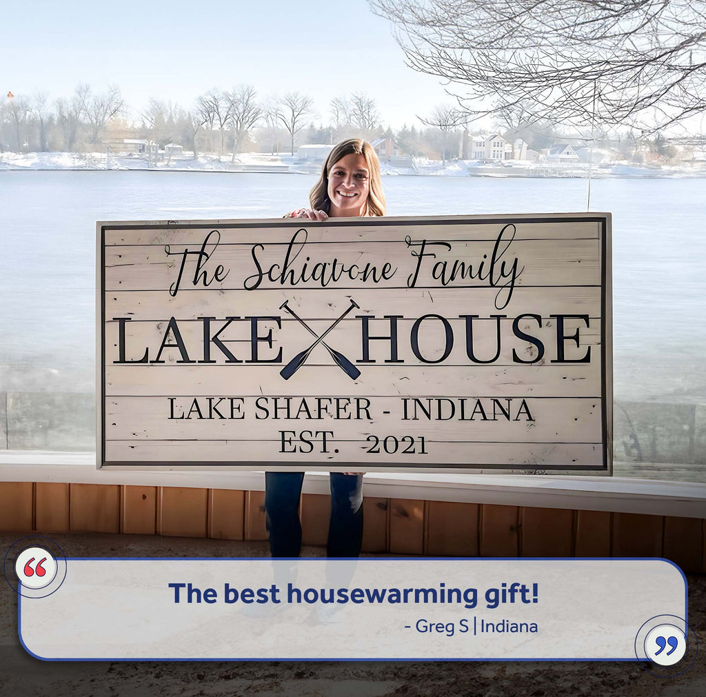 Family Lake House Paddle Sign