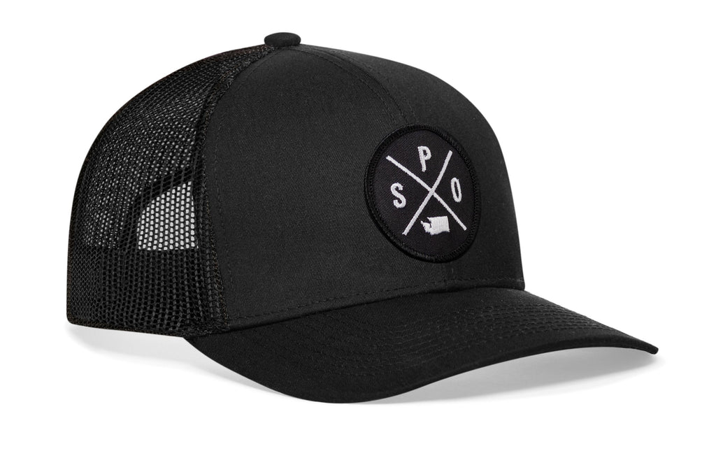 Spokane Trucker Hat  |  Black SPO Snapback