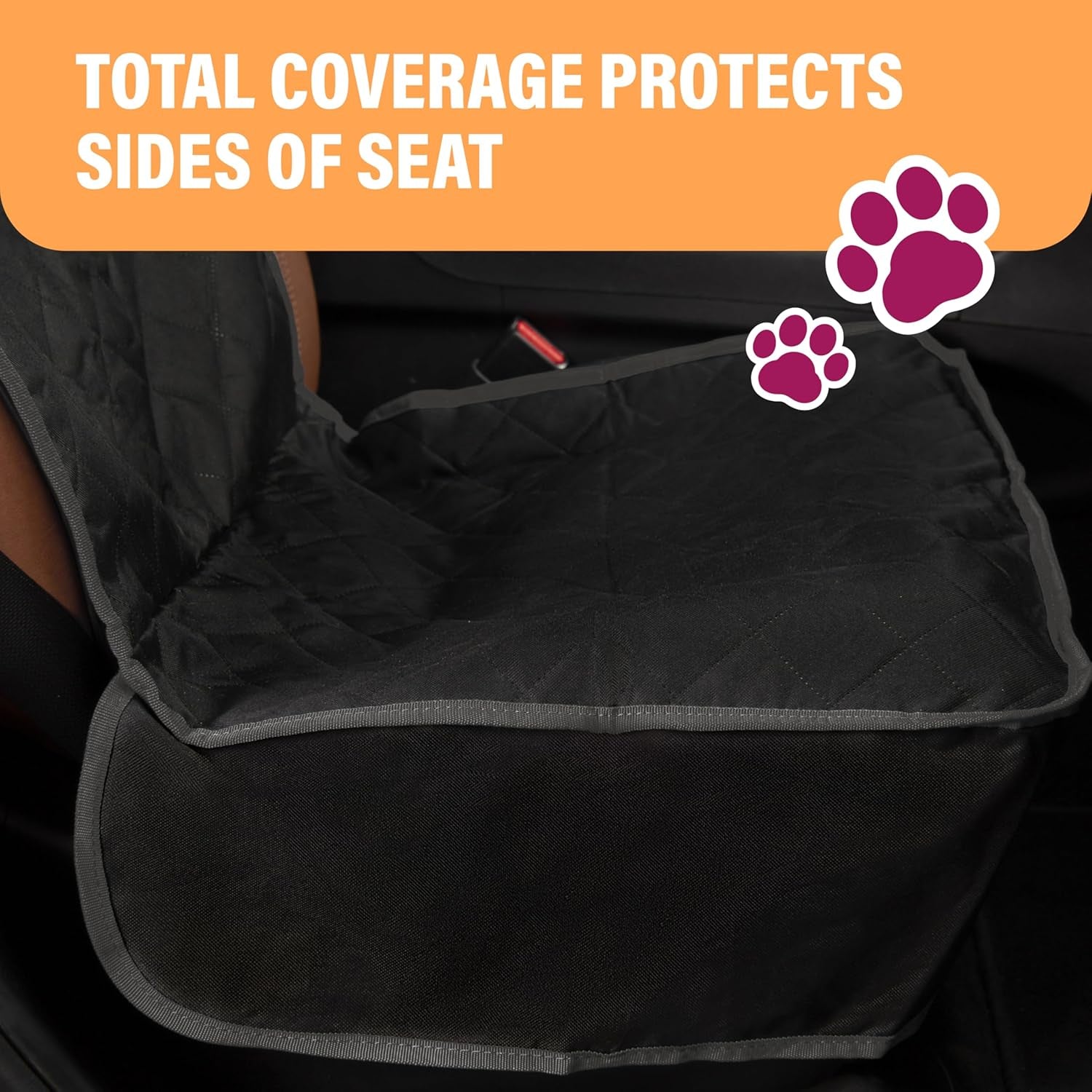 Front Dog Car Seat Cover for SUV, Trucks, Sedans. Waterproof Car Seat Covers for Dogs Front Seats Only. Car Seat Protector for Dogs - Orange