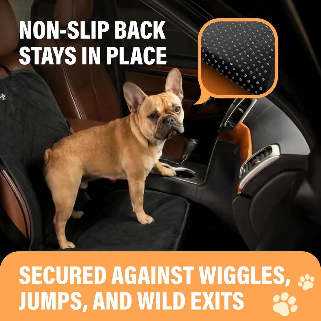 Front Dog Car Seat Cover for SUV, Trucks, Sedans. Waterproof Car Seat Covers for Dogs Front Seats Only. Car Seat Protector for Dogs - Orange