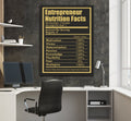 Entrepreneur Nutrition Facts Canvas Wall Art Entrepreneur CEO Art