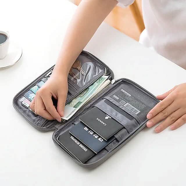 Family Travel Document Organizer Capacious Passport Holder Wallet