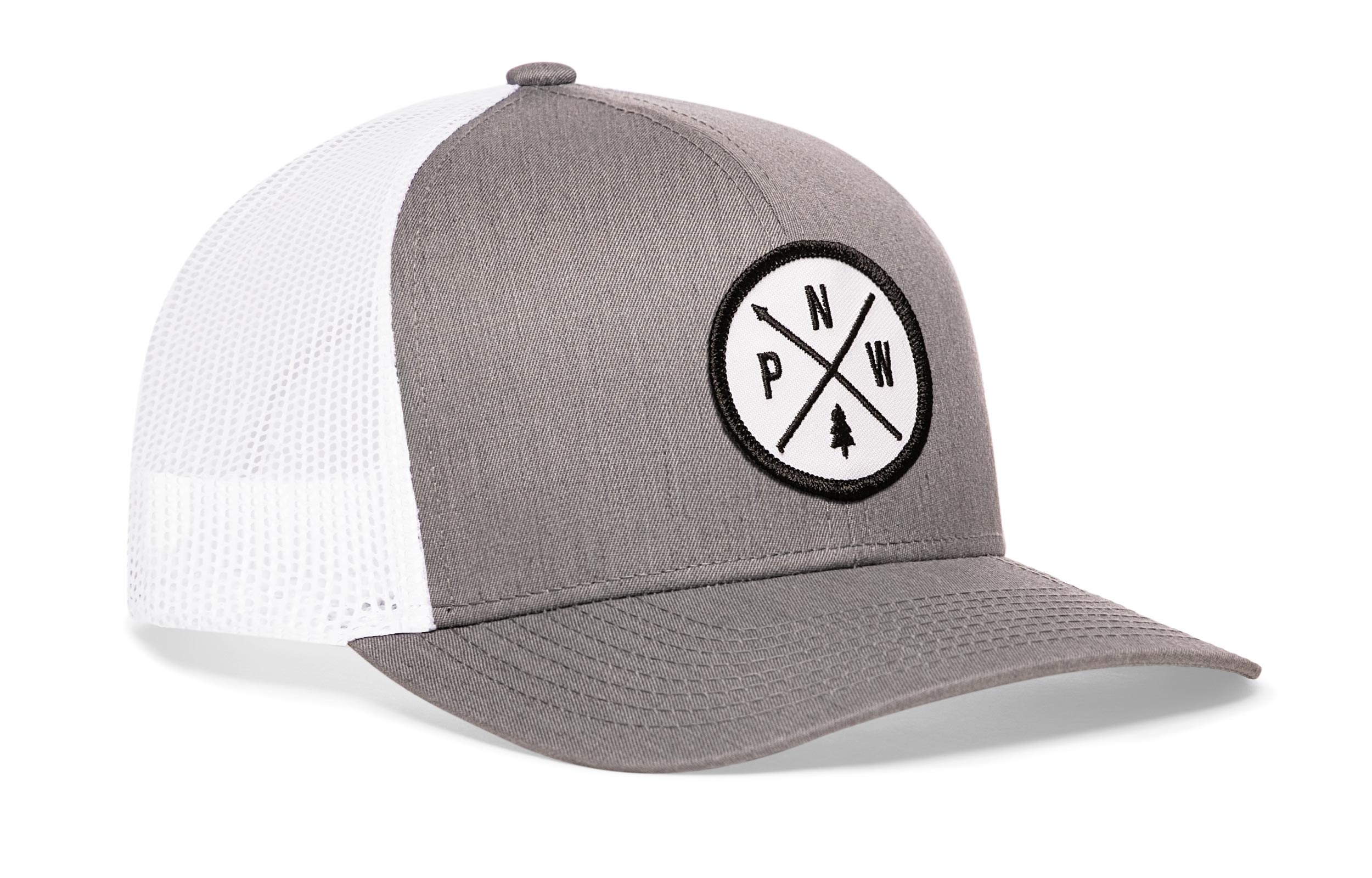 PNW Trucker Hat  |  Gray-White PNW X Snapback