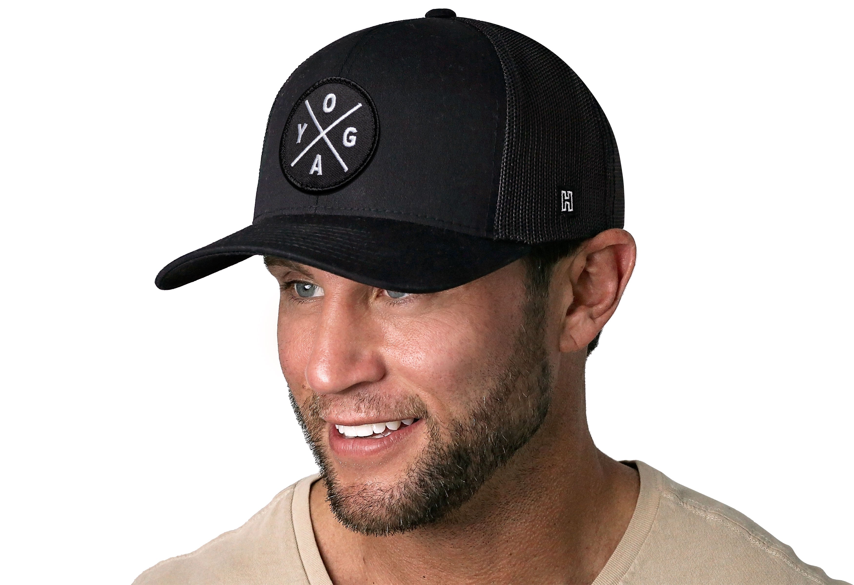 YOGA Trucker Hat  |  Black Fitness Snapback