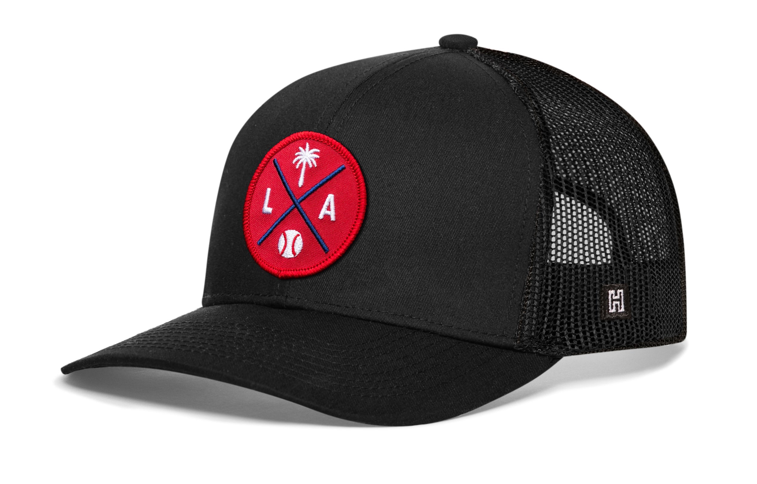 Los Angeles Trucker Hat  |  Red LA X Baseball Snapback