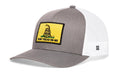 Dont Tread On Me Trucker Hat  |  Gray-White Gadsden Flag Yellow Snapback