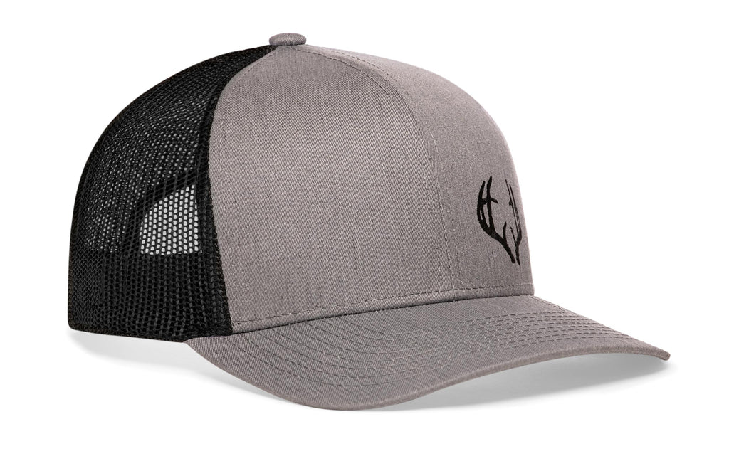 Buck Antler Trucker Hat  |  Gray-Black Buck Antler Snapback