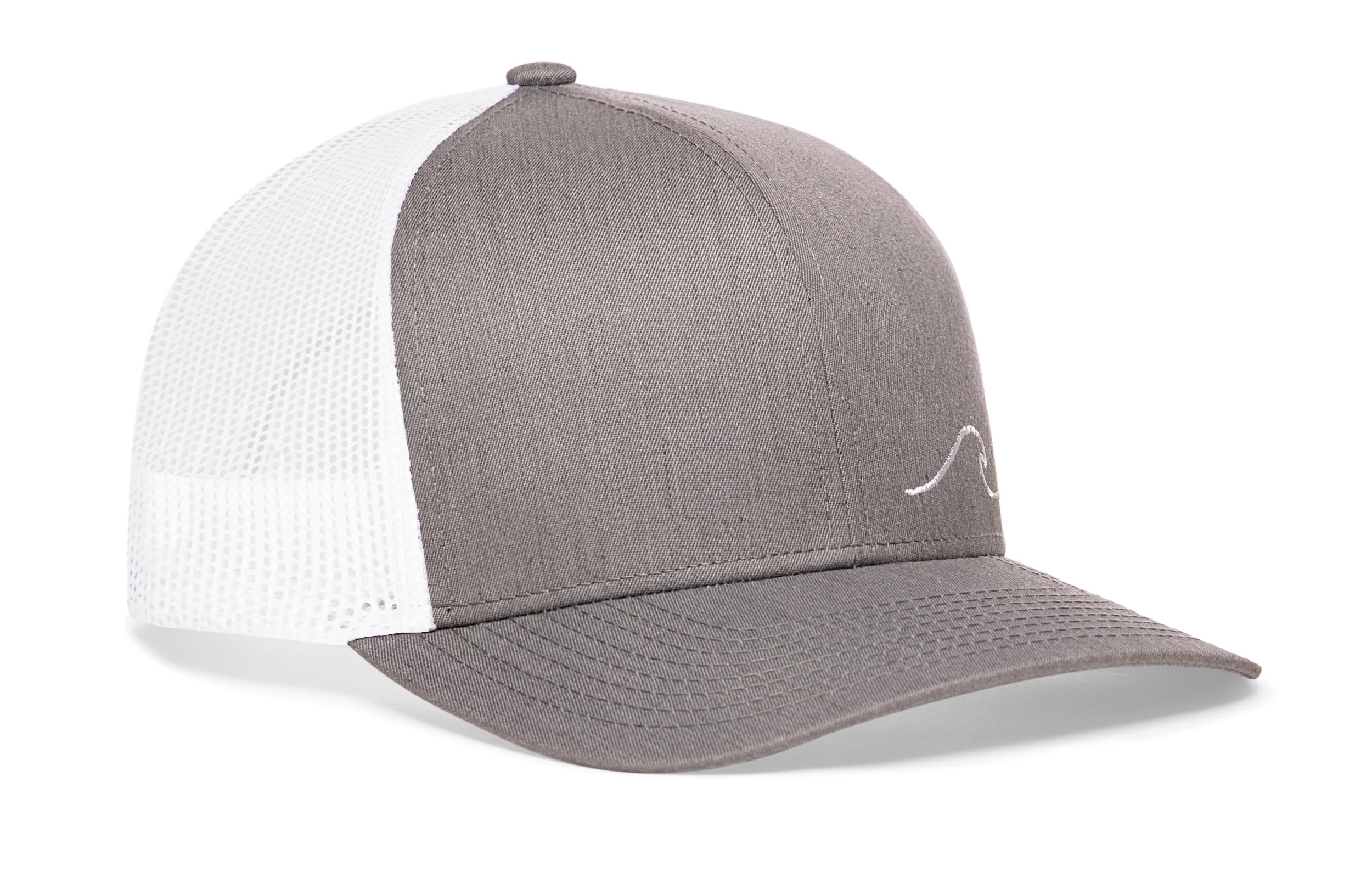 Wave Trucker Hat  |  Gray-White Beach Snapback