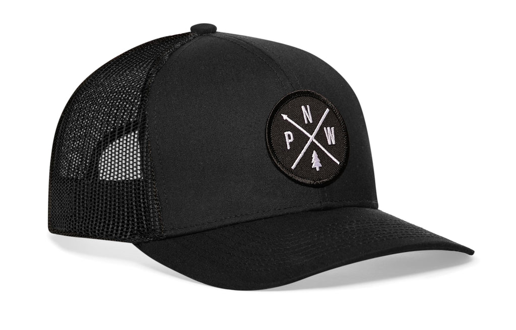PNW Trucker Hat  |  Black PNW X Snapback