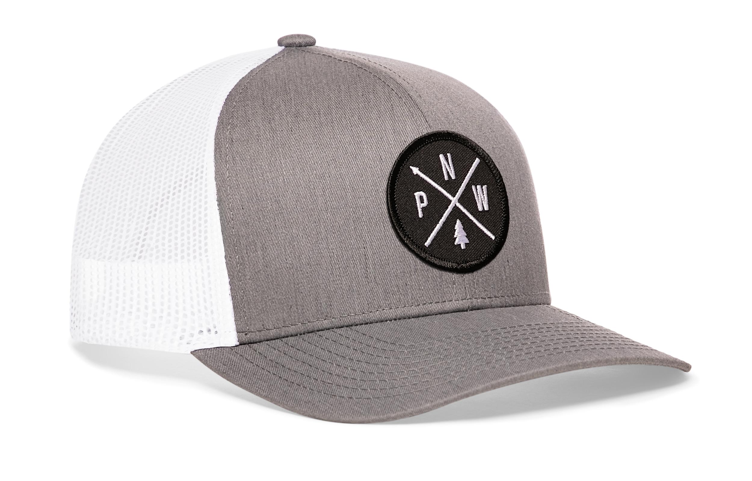 PNW Trucker Hat  |  Gray-White PNW X Snapback